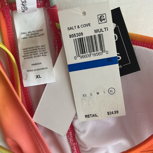 Salt Cove Juniors Front Tab Midkini Top Sz XL - Picture 11 of 11